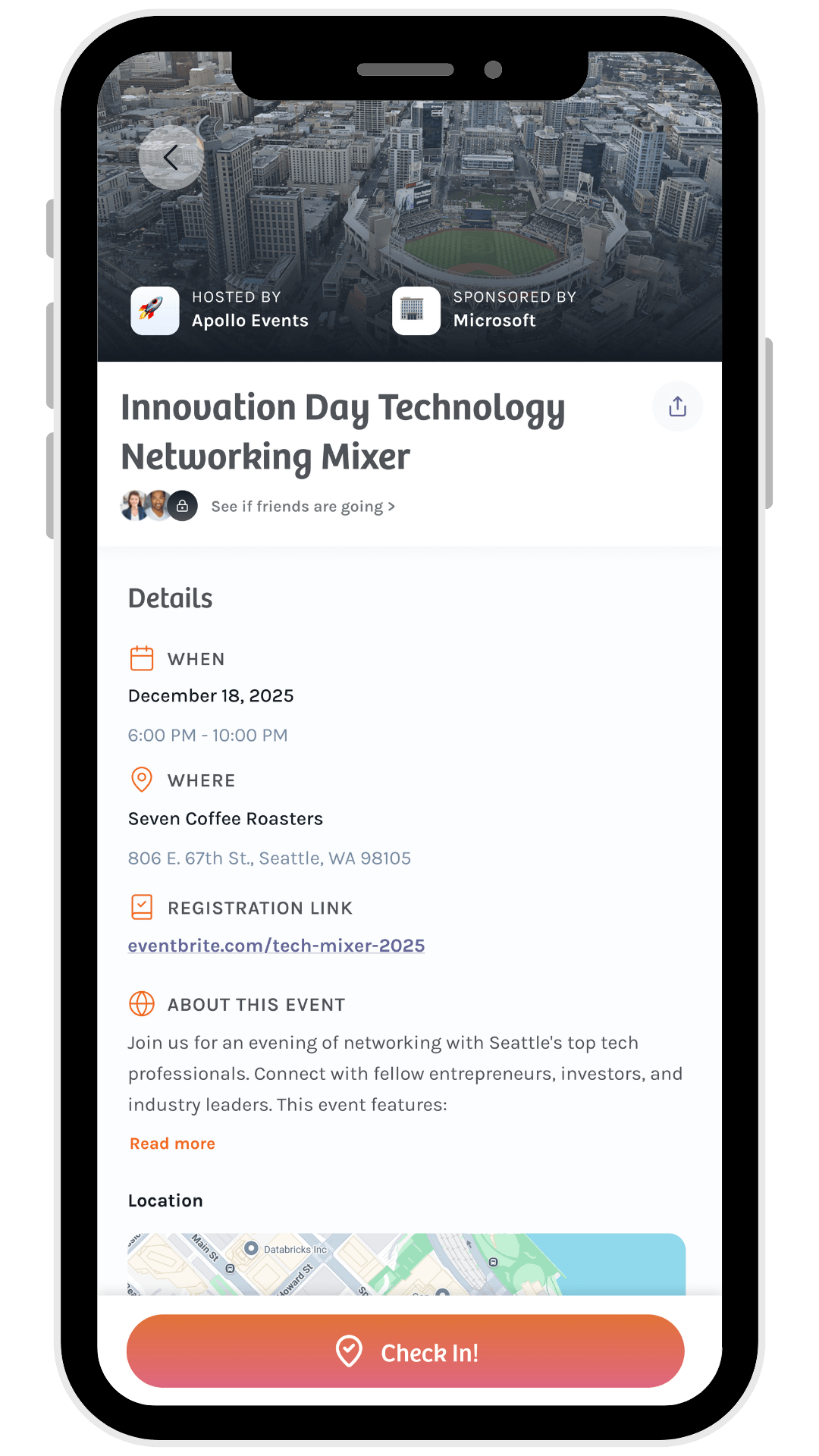 Event Details and Pre-check-in Veery Event Details and Pre-check-in Veery