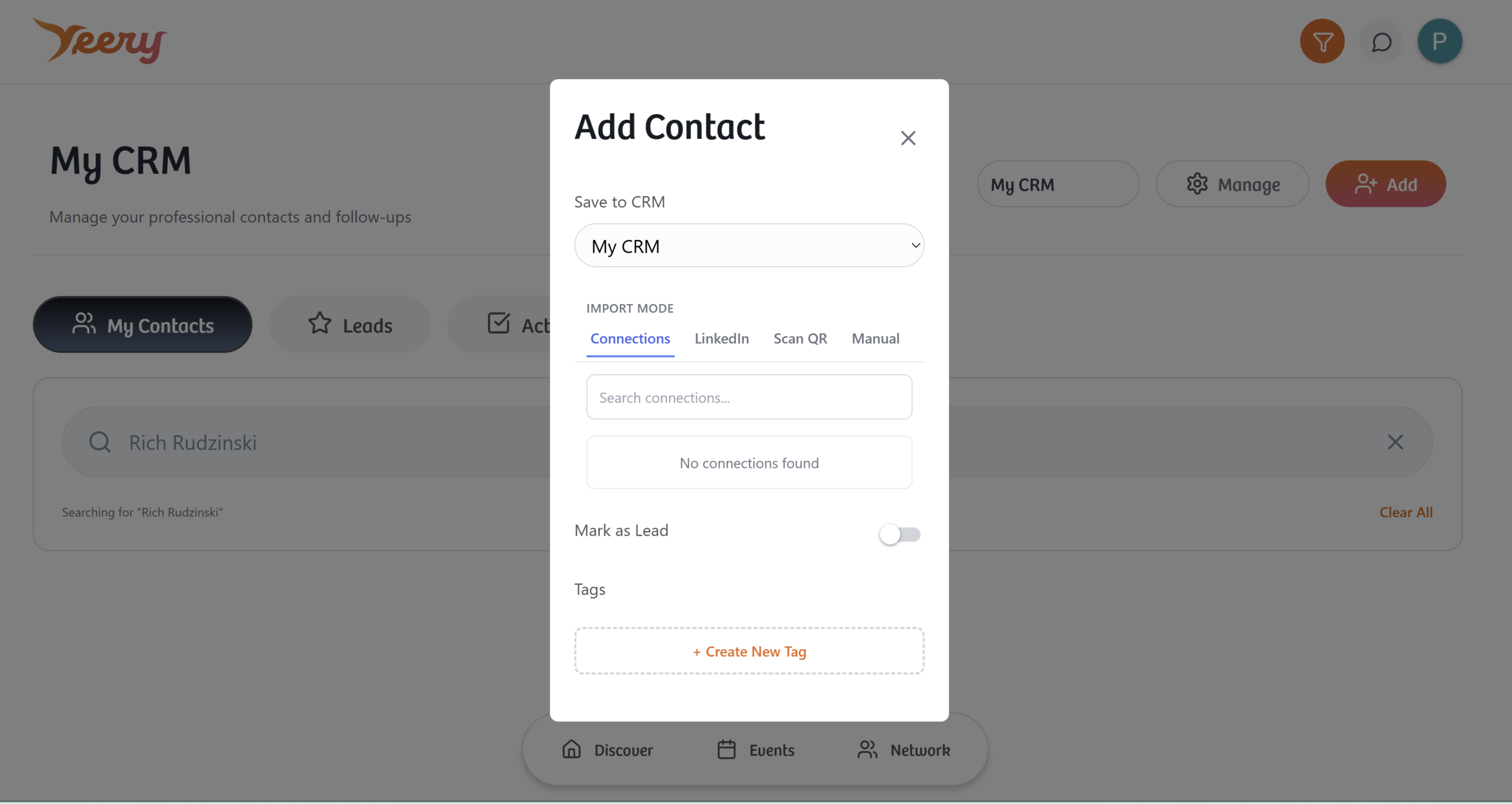 Add Contact Personal CRM
